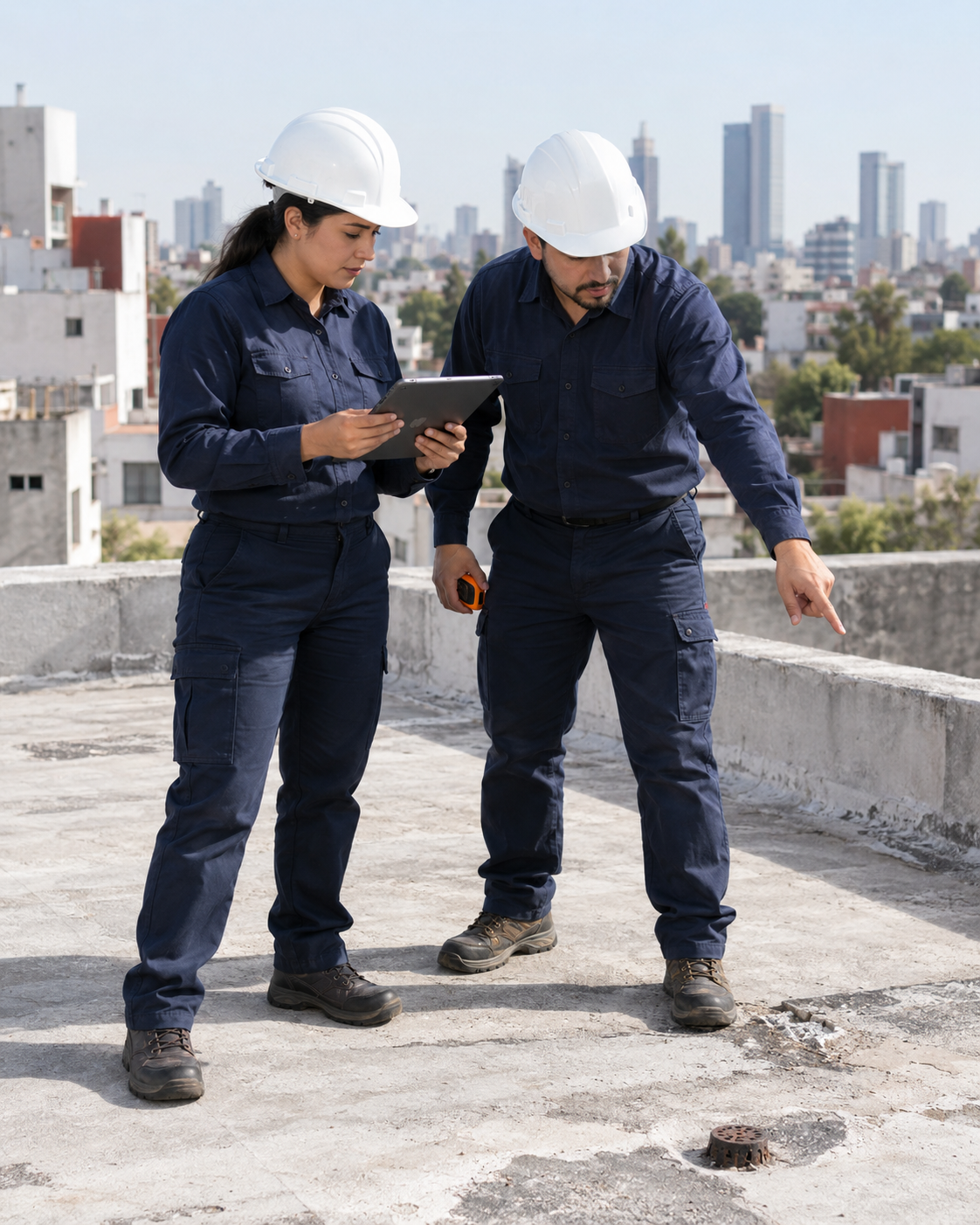 Imagen provisional: especialistas inspeccionando una azotea.
